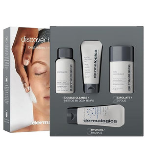 Dermalogica Discover Healthy Skin Kit - Includes: Precleanse Face Wash Face Exfoliator &amp Moisturizer - Wash Away Impurities To Reveal Glowing Skin