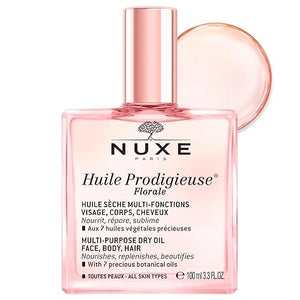 NUXE Huile Prodigieuse Floral - Organic All-in-One Oil for Body Face &amp Hair. Radiant Looking Glow and Skin Hydration