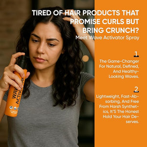 Wave Activator Spray for Curly | Wavy &amp; Coily Hair, Leave in Conditioner Spray with linseed &amp; Aloe Vera,Anti-Frizz, Define &amp; Refreshing Hair Spray 3.38 fl oz