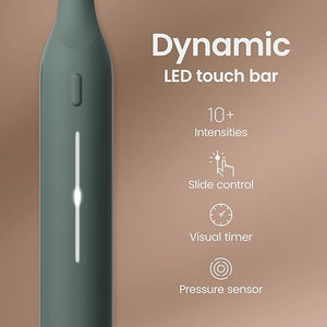 Quip Ultra Next Generation Smart Sonic Toothbrush - Timed Electric Toothbrush for Adults - Replaceable Brush Head Soft Bristles Silicone Handle 30-Day Battery Life Travel Case - Moss Green