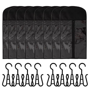 Hair Extension Holder Wig Storage Organizer Bags with Hanger 8 Pack Dust-Proof Storage System for Multiple Wigs Extensions Accessories
