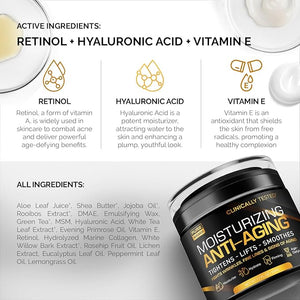 Men's Face Cream Moisturizer - Anti-Aging Cream For Men Collagen Retinol &amp Hyaluronic Acid - Day &amp Night - Facial Skin Care- Anti Wrinkle 1.7 oz