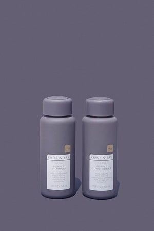 Kristin Ess Hair Purple Shampoo and Conditioner Set for Blonde Brunette Silver + Gray Hair Anti Brass + Yellow Tones Safe for Color Treated Hair Sulfate Free Toning Shampoo Conditioner