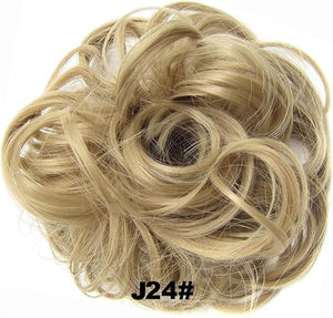 Hair Bun 1 Pack Messy Bun Hair Hoops Ponytail Hair Extensions Synthetic Donut Hair Bun Curly Wavy Hair Bun Wigs for Women Hair Bun Piece(J24)