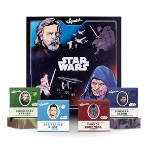 Dr. Squatch Soap Star Wars Soap Episode II - 4 Bar Bundle and Collector¡¯s Box - Legendary Lather Sinister Scrub Suds of Darkness Resistance Rinse