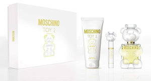 MOSCHINO Toy 2 For Women 3 Piece Set (3.4 Ounce Eau De Parfume Spray + 5.0 Perfumed Body Lotion + 0.33 Ounce Travel Spray) Multicolor(Pack of 3)