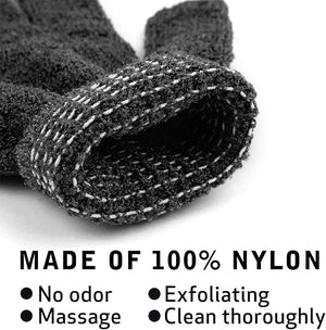 10Pairs Exfoliating Gloves - Premium Black Double Sided Scrub Wash Mitt for Bath or Shower - Luxury Spa Exfoliation Accessories for Beauty Spa Dead Skin Cell Remover, Suitable for Men and Women