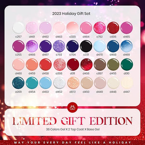 Beetles Winter Gel Polish Set 39Pcs Red Burgundy Blue Green Nude Pink Purple Gel Nail Polish with Base Top Coat for Manicure Lovers DIY at Home UV LED Needed Gift for Women Enchanted Jewelry