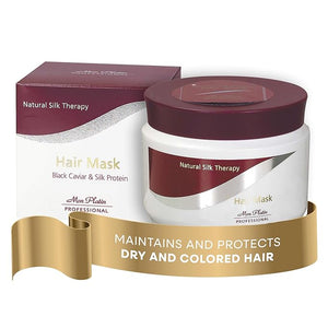 Mon Platin Professional Hair Mask 500ML - Deep Conditioning for Dry Colored Damaged Hair with Black Caviar &amp Natural Silk Protein SLS/Salt Free