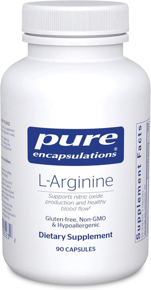 Pure Encapsulations L-Arginine - 1400 mg - Support Nitric Oxide Production - Heart Health &amp Blood Flow - Gluten Free &amp Non-GMO - 90 Capsules