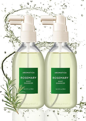 AROMATICA Root Enhancer (2 Packs) Rosemary Water Spray for Hair Growth ? Korean Hair Care Oil for Scalp Detox ? Flaky &amp Itchy &amp Dry Scalp Treatment ? Free from Sulfate Silicone and Paraben (