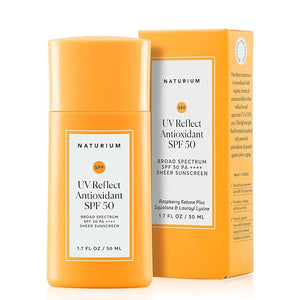 Naturium UV Reflect Antioxidant Broad Spectrum SPF 50 PA ++++ Sheer Sunscreen Lightweight Face &amp Skin Protector with Soft Matte Finish 1.7 oz