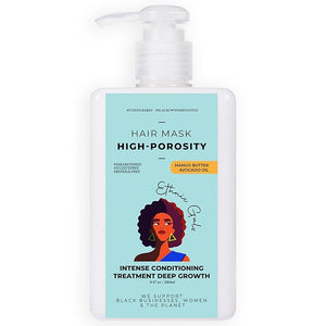Ethnic Gals High Porosity Hair Mask - Deep Moisture &amp Repair Treatment for Curly Coily Dry Hair with Shea Butter &amp Argan Oil Restores Softness &amp Shine 9.5 fl oz (280ml)