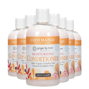 Ginger Lily Farms Botanicals Moisturizing Conditioner for Dry Hair Coco Mango 100% Vegan &amp Cruelty-Free Coconut Mango Scent 12 Fl Oz (Pack of 6)