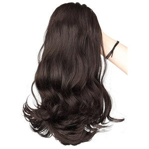 GSOUL Hair Bun Pieces for Women 18 Inch Synthetic Long Curly Wavy with Drawstring Bun Wig Ponytail Hair Extensions Women Accessories