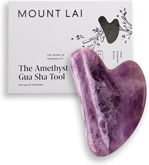 Mount Lai Amethyst Gua Sha Facial Tool ? The Stone of Inner Clarity ? 100% Genuine Amethyst Stone Face Sculpting Tool for Lymphatic Drainage Puffiness Reduction &amp Confident Radiance