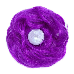 EARSHOT Hair Buns Hair Piece 1 Pack Messy Bun Hair Hoops Ponytail Hair Extensions Synthetic Donut Hair Bun Curly Wavy Hair Bun Wigs for Women Hair Accessories For Girls (Color : Purple)