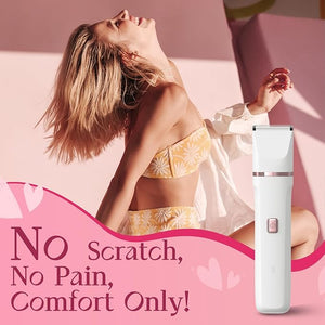 Electric Razor for Women Men - Wet Dry Shave, Waterproof Bikini Trimmer, Pubic Hair Removal Shaver with Hypoallergenic Ceramic Blades, Facial &amp; Body Groomer, USB Recharge, Birthday Gifts - White