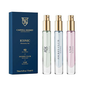 Caswell-Massey Iconic Discovery Set ? Includes Jockey Club, LX48, R?S ? Fragrance for Men, Travel Size, Made in USA, 0.25 Fl Oz Each