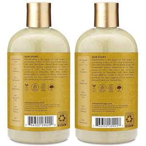 Shea Moisture Raw Shea Butter Shampoo and Conditioner Set, Deep Moisturizing with Sea Kelp &amp; Argan Oil, Sulfate Free &amp; Silicone Free, Curly Hair Products, Family Size, 13 Fl Oz (Pack of 2)