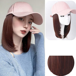 Women's Hat wig Duck Tongue hat collarbone Hair Straight hair inner Buckle wig Baseball Cap Sun Hat Wave Curly Hair