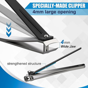 Long Handled Toenail Clippers Wide Jaw Opening, Free Bending, for Thick Nails, for The Seniors, Overweight, Disabled with Arthritis, Easy Reach Pedicure Auxiliary Tools (24" with Magnifier)