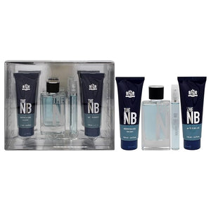 New Brand Prestige The NB 4 Pieces Gift Set for Men (3.3 Ounce Eau de Toilette Spray + 4.4 Ounce Shower Gel + 4.4 Ounce After Shave Balm + 0.5 Ounce Eau de Toilette Mini Spray)