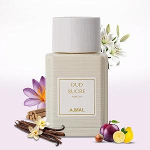 Ajmal Oud Sucr? Eau de Parfum for Men and Women ? 3.4 fl oz / 100 ml | Luxury Premium Sweet Amber Oud Perfume | Long Lasting French Fragrance | Made in France &amp Crafted in Dubai | Exclusive for US