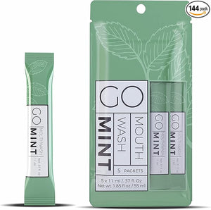 GO mouthwash no Alcohol Formula (Mint 720 Individual Packets)