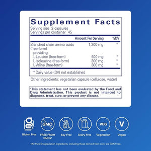 Pure Encapsulations BCAA Capsules | Hypoallergenic Supplement to Support Muscle Function During Exercise* | 90 Capsules