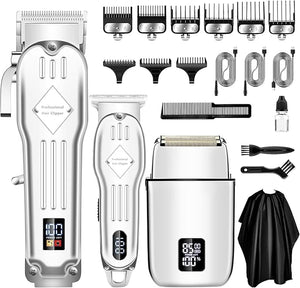 SUNNOW Hair Clippers Professional Cordless for Men Electric Foil Shavers Razor &amp Beard Hair Trimmer Kit Rechargeable Hair Cut Machines Fade Clippers Set 3 in1 Beard Trimming Kit for Home Barbe
