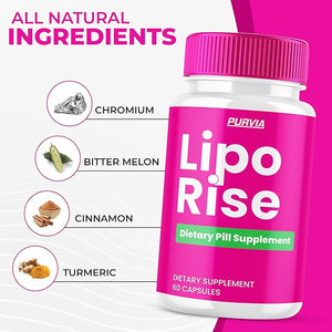 (2 Pack) Lipo Rise Capsules LipoRise Loss Support Formula Pills Natural Vitamin Maximum Energy Pre Workout Booster Energy Healthy Digestion Sexy Slim Body Wellness Sculpt Capsulas Pastillas (120 ct)
