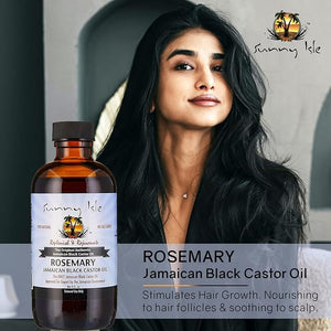 Sunny Isle Rosemary Jamaican Black Castor Oil 4oz (Pack of 4) | Hair Growth Oil | For Scalp &amp Skin Care | Hot Oil Treatment | Gentle Care For Acne Prone Skin