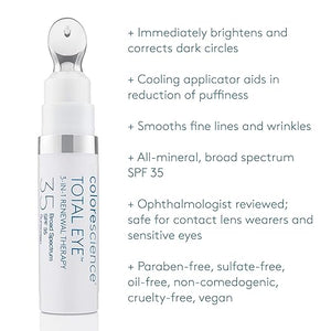 Colorescience Total Eye 3-in-1 Anti-Aging Renewal Therapy for Wrinkles &amp; Dark Circle