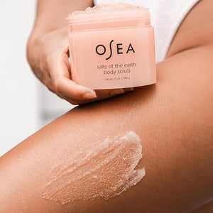 OSEA Salts of the Earth Body Scrub 12 oz - Pink Himalayan Salt Scrub - Gentle Body Exfoliation Skincare - Ideal Spa Gift for Pampering - Clean Beauty &amp Vegan Body Care
