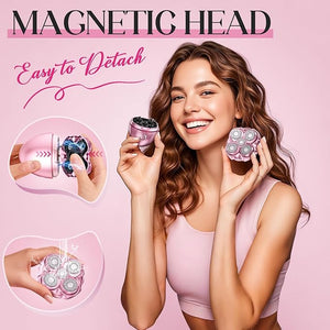 Electric Shaver for Women, 5D Floating Rotary Razor Hair Remover, Wet/Dry Face &amp; Body Shaver for Arms, Legs and Underarms, Portable Travel Shaving Gift for Her Pink