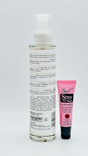 Hair Recipe Feed Your Hair Hydrating Crystal Macademia Nut Oil &amp Argan Fluid 3.38 oz /100ml - Free Starry Sexy Lip Plumping Gloss 10ml