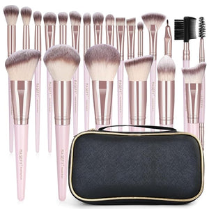 22 Pcs Makeup Brushes Set MAGEFY Professional Makeup Brushes Wooden Handle Cosmetics Brushes Foundation Concealer Powder Face Eye Make up Brushes Kit(Pinkgold)