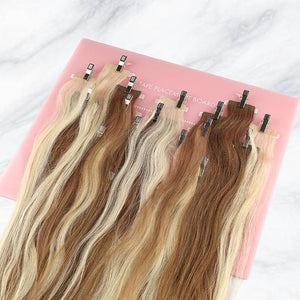 Hair Extension Hanger Carrier Tape in Placement Board Pink Color Hair Display Holder Rack with Clips hairpin Hair Styling Tool for Tape in Hair Extensions