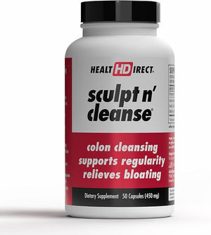 HEALTH DIRECT Sculpt n' Cleanse - Herbal Colon Cleanse for Digestive Health &amp; Regularity - Natural Detox &amp; Gut Flush Supplement - 50 Veggie Capsules
