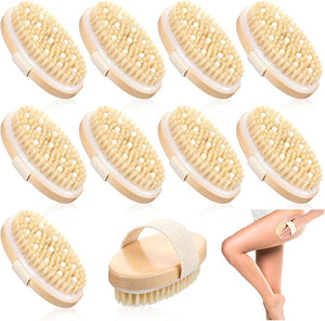 10 Pcs Dry Brushes for Body Dry Brushing Exfoliating Bath Brushes Massage Body Scrub Brush for Skin Renewal Cellulite Reduction Lymphatic Drainage Blood Circulation Improvement