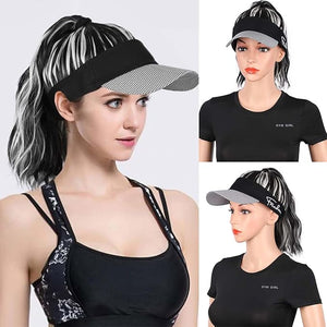 Hat Wig for Women Baseball Hat wig women's wig short curly hair wool curly wig ponytail braid wavy wig