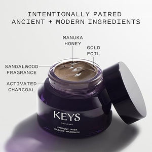 Keys Soulcare Harmony Mask with Manuka Honey Balancing Charcoal Face Mask Purifies Hydrates Soothes &amp Calms for Radiant Skin Cruelty-Free 1.76 Oz