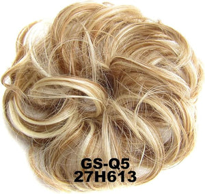 Hair Bun 1 Pack Messy Bun Hair Hoops Ponytail Hair Extensions Synthetic Donut Hair Bun Curly Wavy Hair Bun Wigs for Women Hair Bun Piece(27H613)