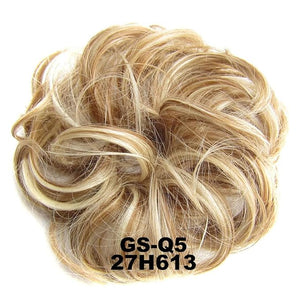 SONGCHAO Fake Hair Bun 1 Pack Messy Bun Hair Hoops Ponytail Hair Extensions Synthetic Donut Hair Bun Curly Wavy Hair Bun Wigs for Women Hair Accessories (Color : 27H613)