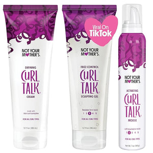 Not Your Mother's Curl Talk Defining Cream Frizz Control Styling Gel &amp Curl Activating Mousse (3-Pack) - 9.7 oz Each - Maximize Definition &amp Control Frizz - For All Curly Hair Types