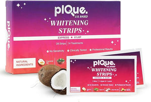Teeth Whitening Strips 14 Treatments - Fast Acting 6% Hydrogen Peroxide Formula Natural Ingredients Deep Stain Removal - Oral Care with Coconut Oil Sage Lemon Peel Dead Sea Salt (28 Strips)