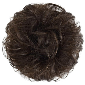 FESHFEN Human Messy Buns - 100% Human Hair Bun Real Scrunchies Hair Pieces Ponytail Extensions Wavy Tousled Updo Chignon Hairpieces for Women, Brown