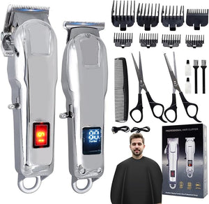 Professional Hair Clippers for Men Cordless Trimmer Set with LCD Display 7000rpm High-Speed Motor Set of Tools for Home and Professional Hairdressers