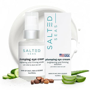 Plumping Eye Cream ? Made in USA - Hydrating Firming Brightening Under Eye Treatment for Dark Circles Puffiness &amp Fine Lines ? Anti-Aging Skincare with Ocean Minerals &amp Hyaluronic Acid